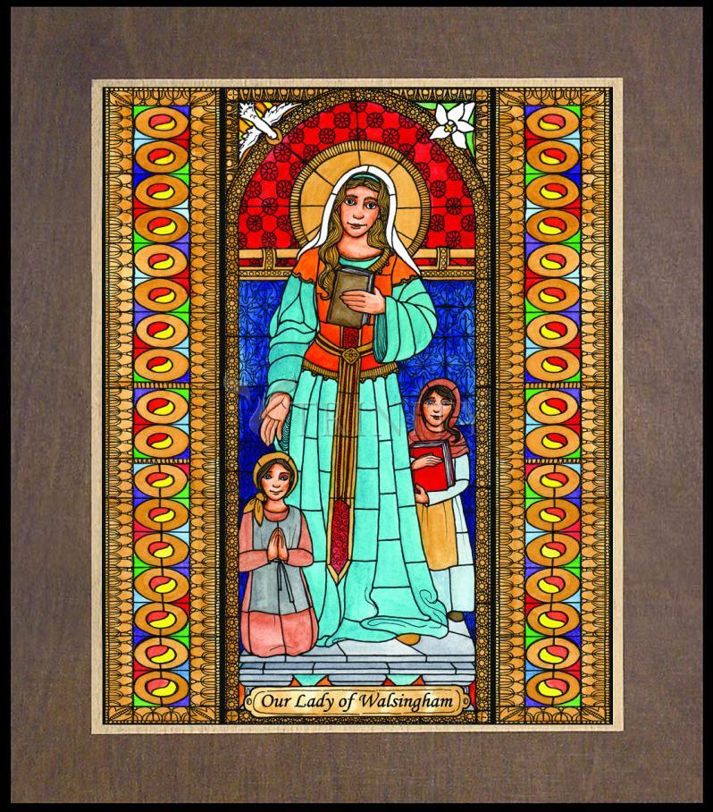 Our Lady of Walsingham - Wood Plaque Premium by Brenda Nippert - Trinity Stores
