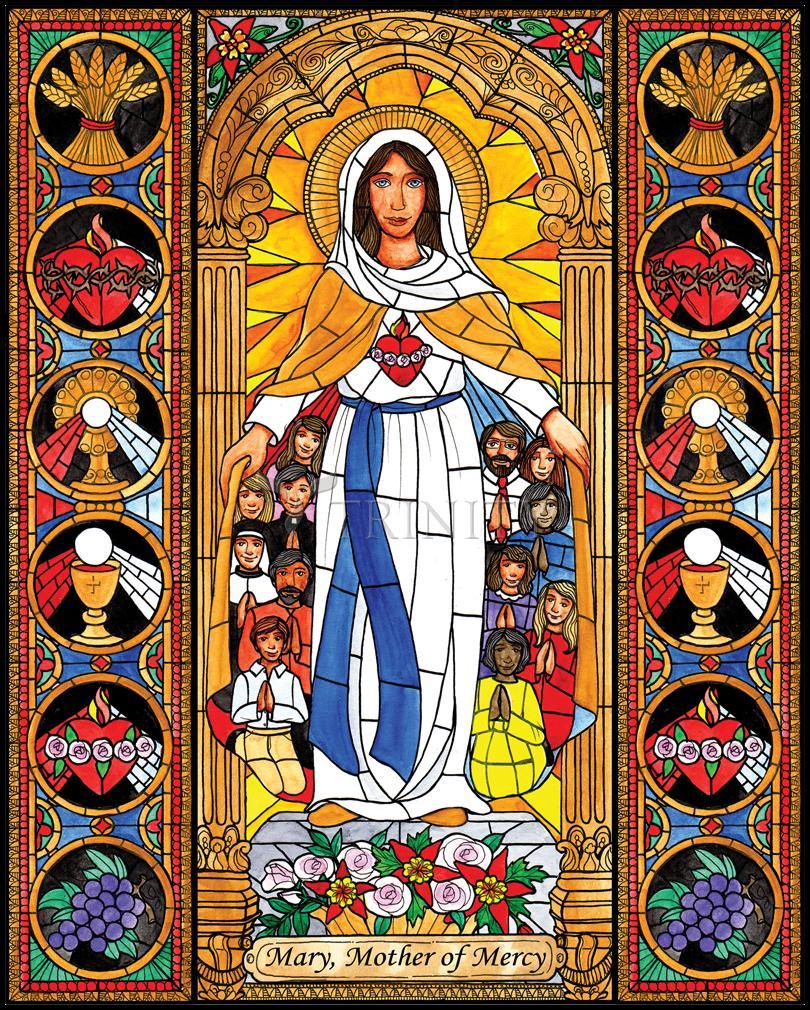 Mary, Mother of Mercy - Wood Plaque by Brenda Nippert - Trinity Stores