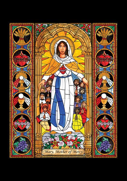 Mary, Mother of Mercy - Holy Card by Brenda Nippert - Trinity Stores