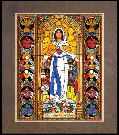 Mary, Mother of Mercy - Wood Plaque Premium by Brenda Nippert - Trinity Stores
