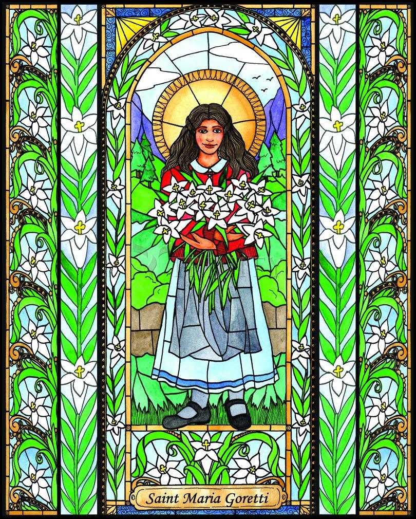 St. Maria Goretti - Wood Plaque by Brenda Nippert - Trinity Stores