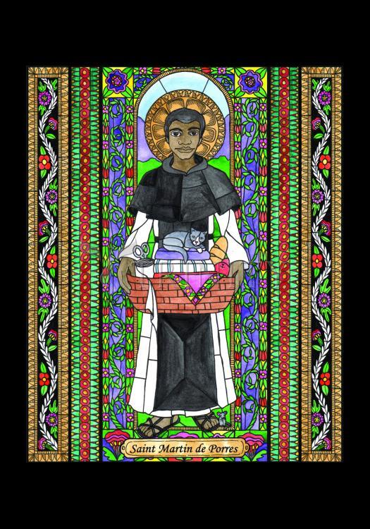 St. Martin de Porres - Holy Card by Brenda Nippert - Trinity Stores
