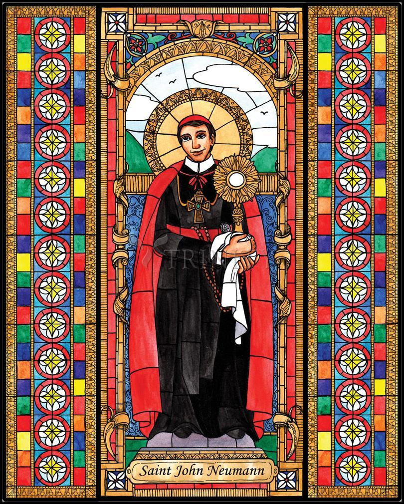 St. John Neumann - Wood Plaque by Brenda Nippert - Trinity Stores