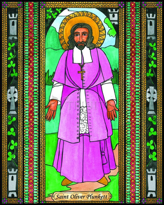St. Oliver Plunkett - Wood Plaque by Brenda Nippert - Trinity Stores