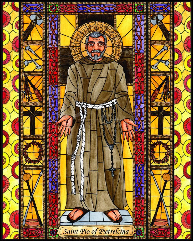 St. Padre Pio - Wood Plaque by Brenda Nippert - Trinity Stores