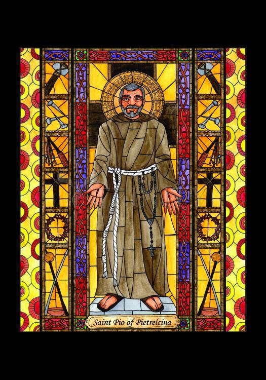 St. Padre Pio - Holy Card by Brenda Nippert - Trinity Stores