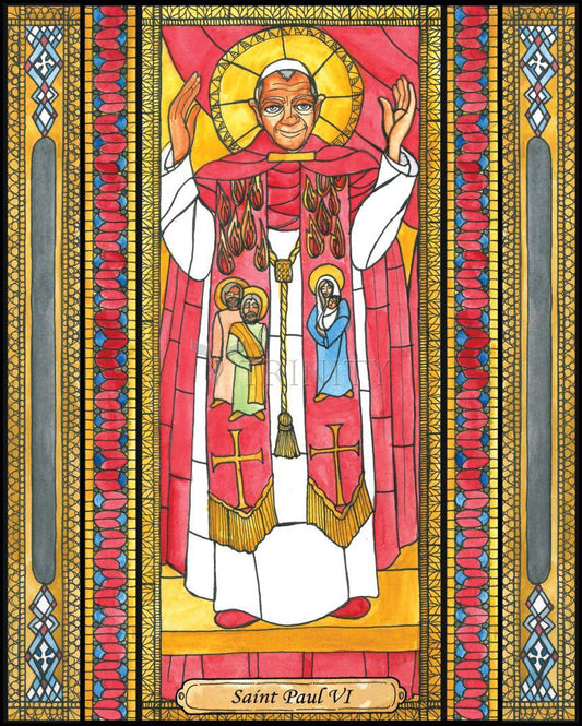 St. Pope Paul VI - Wood Plaque by Brenda Nippert - Trinity Stores