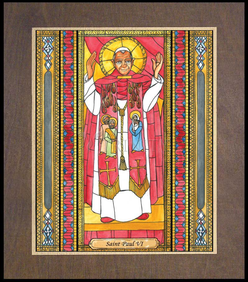 St. Pope Paul VI - Wood Plaque Premium by Brenda Nippert - Trinity Stores