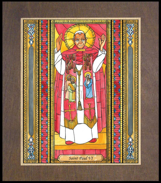 St. Pope Paul VI - Wood Plaque Premium by Brenda Nippert - Trinity Stores