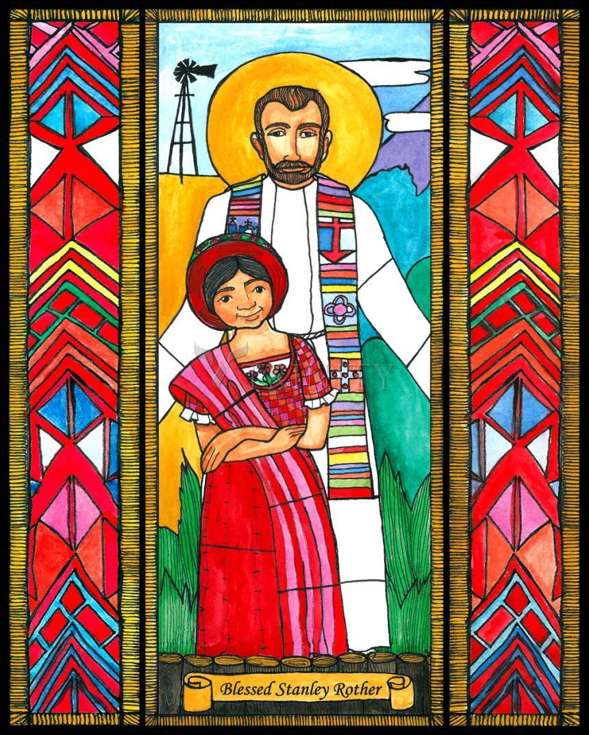 Bl. Stanley Rother - Wood Plaque by Brenda Nippert - Trinity Stores