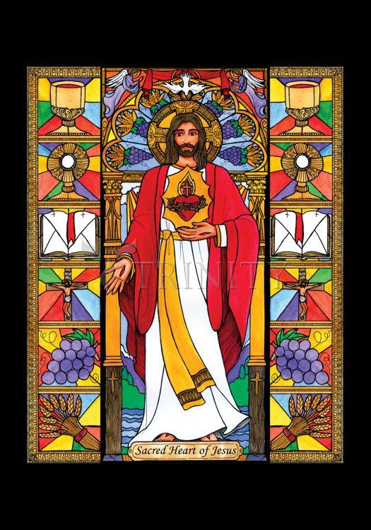 Sacred Heart of Jesus - Holy Card by Brenda Nippert - Trinity Stores