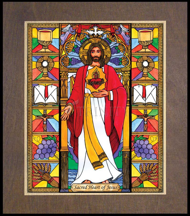 Sacred Heart of Jesus - Wood Plaque Premium by Brenda Nippert - Trinity Stores