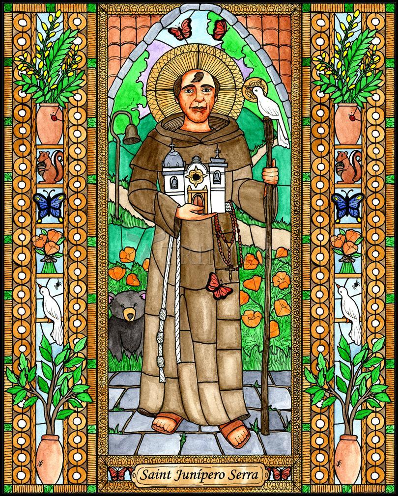 St. Junipero Serra - Wood Plaque by Brenda Nippert - Trinity Stores