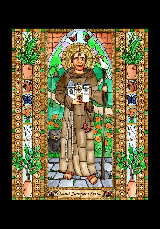 St. Junipero Serra - Holy Card by Brenda Nippert - Trinity Stores