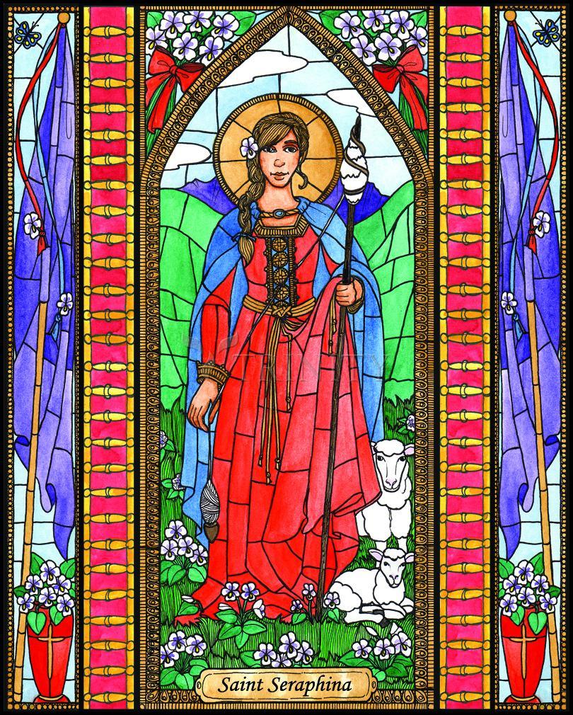 St. Seraphina - Wood Plaque by Brenda Nippert - Trinity Stores