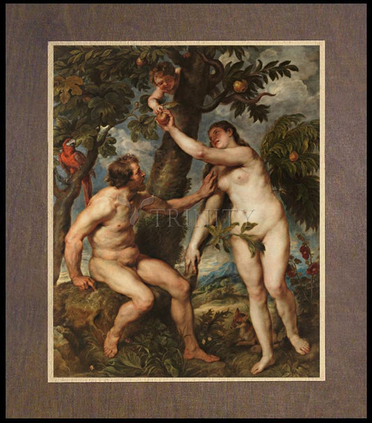 Adam and Eve - Wood Plaque Premium by Museum Classics - Trinity Stores