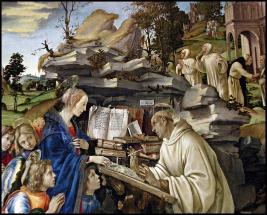 Apparition of Blessed Virgin to St. Bernard of Clairvaux - Wood Plaque by Museum Classics - Trinity Stores