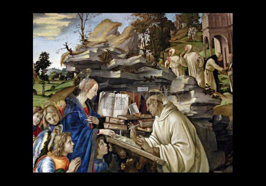 Apparition of Blessed Virgin to St. Bernard of Clairvaux - Holy Card by Museum Classics - Trinity Stores