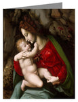 Custom Text Note Card - Madonna and Child by Museum Art