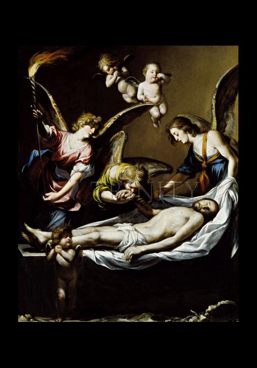Christ with Lamenting Angels - Holy Card by Museum Classics - Trinity Stores
