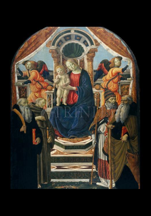 Madonna and Child Enthroned with Saints and Angels - Holy Card by Museum Classics - Trinity Stores