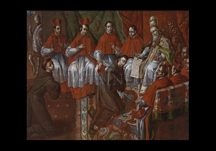 St. Francis of Assisi Before Pope - Holy Card by Museum Classics - Trinity Stores
