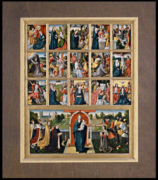 Fifteen Mysteries and Mary of the Rosary - Wood Plaque Premium by Museum Classics - Trinity Stores