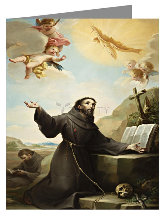 St. Francis of Assisi Receiving Stigmata - Note Card Custom Text by Museum Classics - Trinity Stores