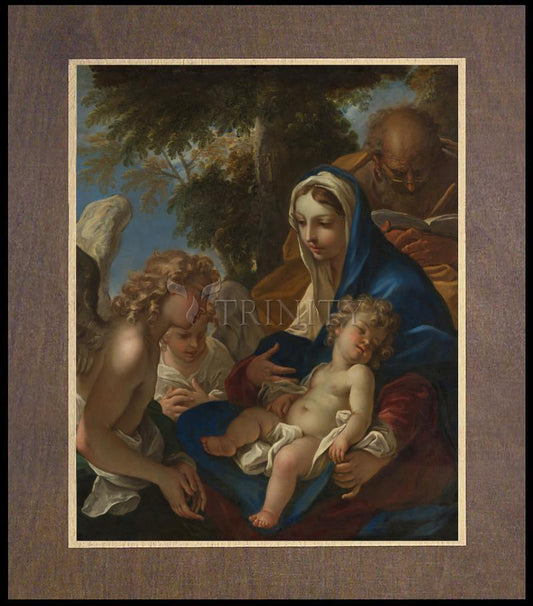Holy Family with Angels - Wood Plaque Premium by Museum Classics - Trinity Stores