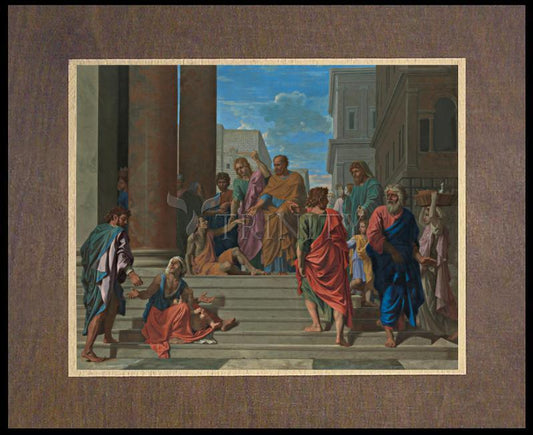 Sts. Peter and John Healing Lame Man - Wood Plaque Premium by Museum Classics - Trinity Stores