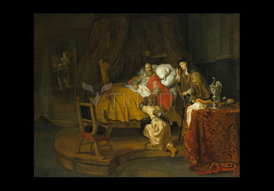 St. Isaac Blessing St. Jacob - Holy Card by Museum Classics - Trinity Stores