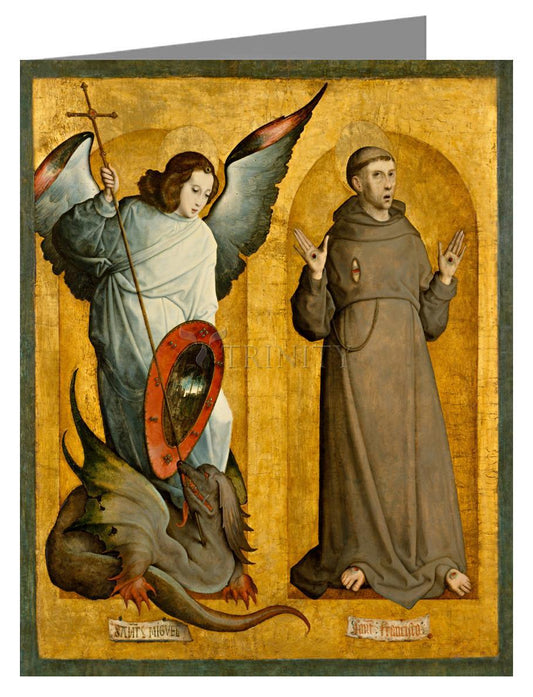 Sts. Michael Archangel and Francis of Assisi - Note Card by Museum Classics - Trinity Stores