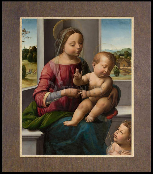 Madonna and Child with Young St. John the Baptist - Wood Plaque Premium by Museum Classics - Trinity Stores