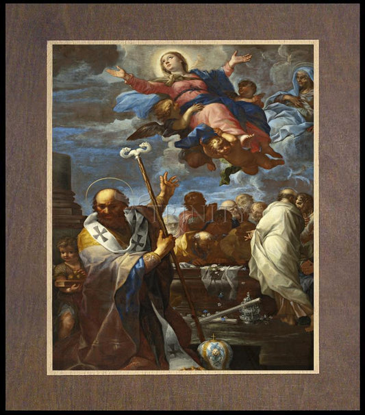 Assumption of Mary with Sts. Anne and Nicholas of Myra - Wood Plaque Premium by Museum Classics - Trinity Stores