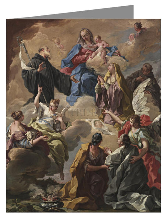 Saints Presenting Devout Woman to Blessed Virgin Mary and Child - Note Card Custom Text by Museum Classics - Trinity Stores