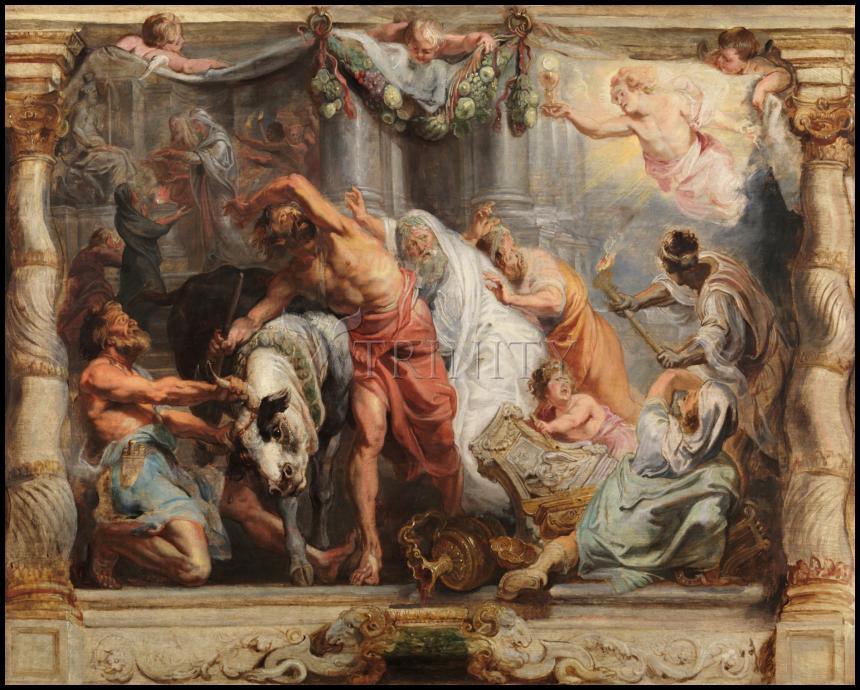 Triumph of the Eucharist over Idolatry - Wood Plaque by Museum Classics - Trinity Stores