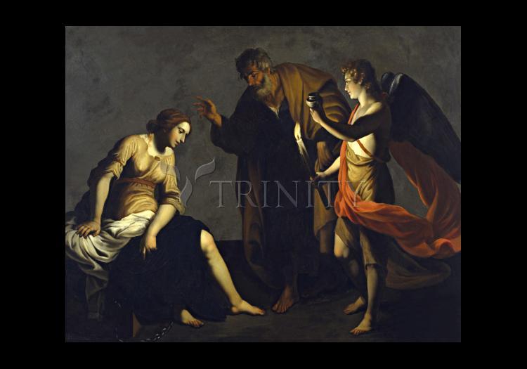 St. Agatha Attended by St. Peter and Angel in Prison - Holy Card by Museum Classics - Trinity Stores
