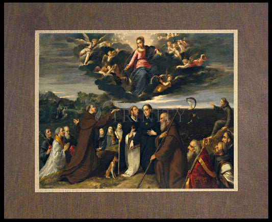Mary Adored by Saints - Wood Plaque Premium by Museum Classics - Trinity Stores