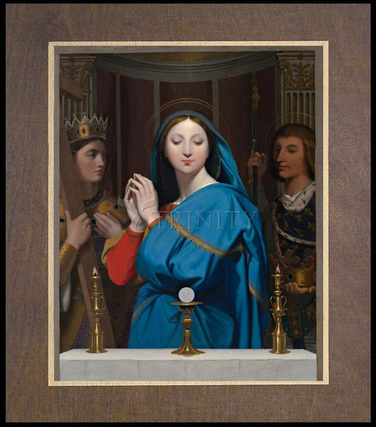 Mary Adoring the Host - Wood Plaque Premium by Museum Classics - Trinity Stores