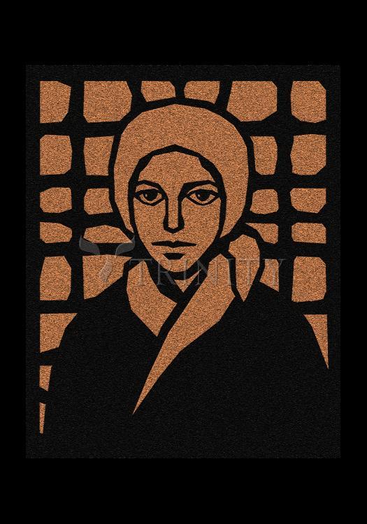 St. Bernadette of Lourdes - Brown Glass - Holy Card by Dan Paulos - Trinity Stores
