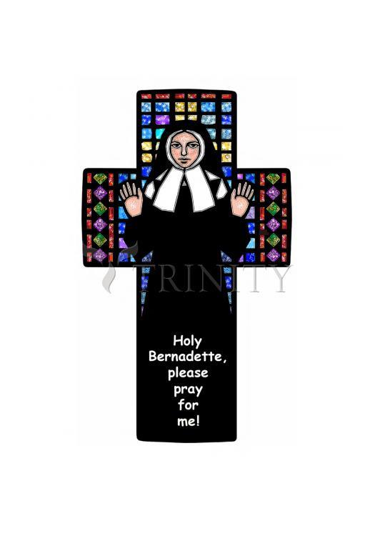 St. Bernadette of Lourdes - Cross - Holy Card by Dan Paulos - Trinity Stores