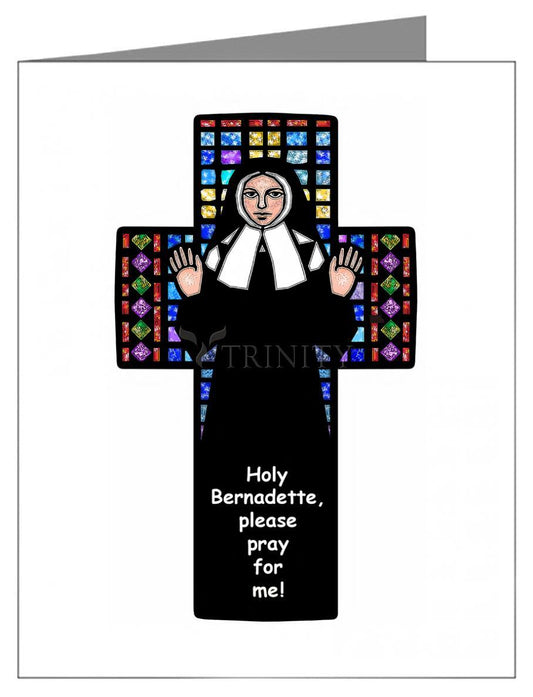 St. Bernadette of Lourdes - Cross - Note Card by Dan Paulos - Trinity Stores