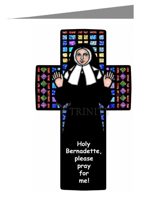 St. Bernadette of Lourdes - Cross - Note Card Custom Text by Dan Paulos - Trinity Stores