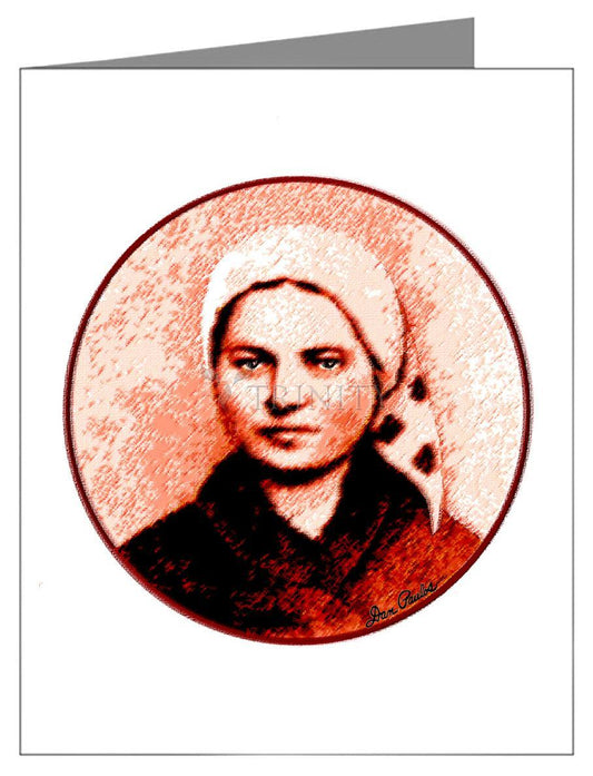 St. Bernadette of Lourdes - Circle - Note Card Custom Text by Dan Paulos - Trinity Stores