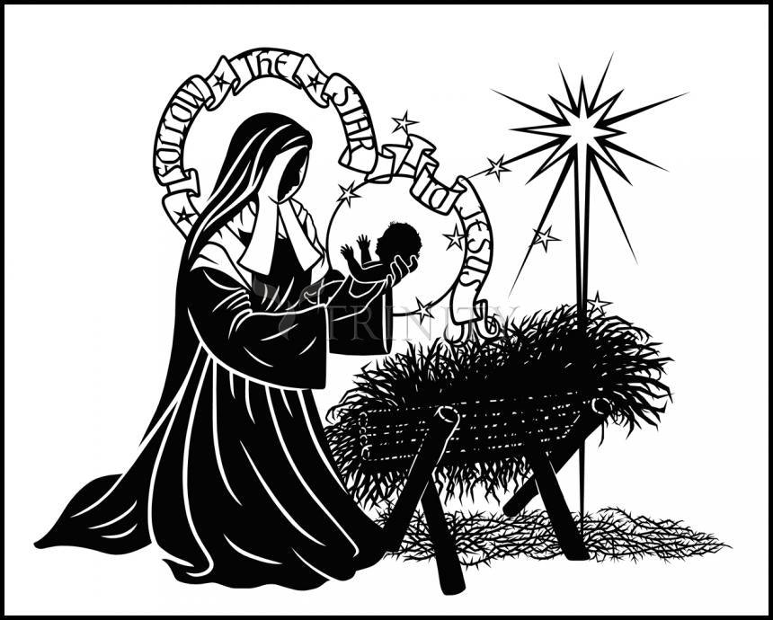 St. Bernadette of Lourdes - Manger - Wood Plaque by Dan Paulos - Trinity Stores