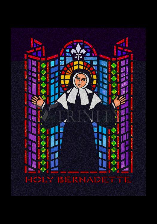 St. Bernadette of Lourdes - Window - Holy Card by Dan Paulos - Trinity Stores