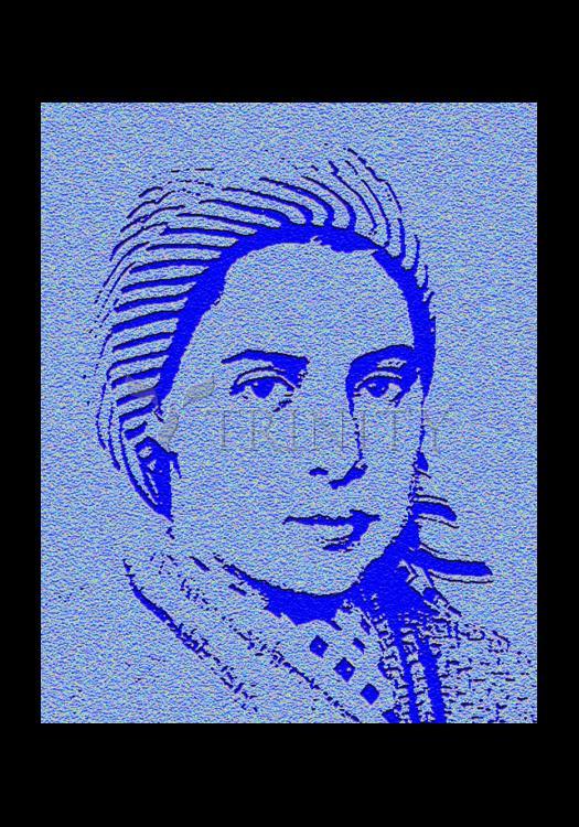 St. Bernadette of Lourdes - In Blue - Holy Card by Dan Paulos - Trinity Stores
