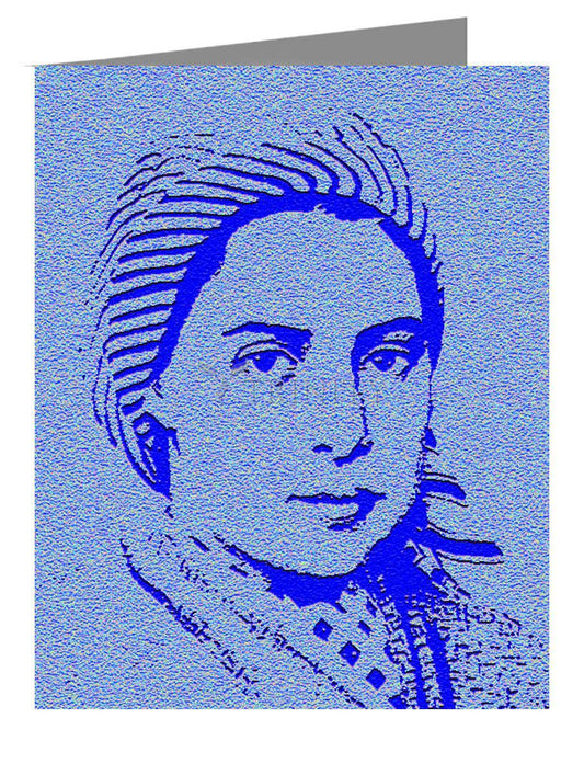 St. Bernadette of Lourdes - In Blue - Note Card Custom Text by Dan Paulos - Trinity Stores