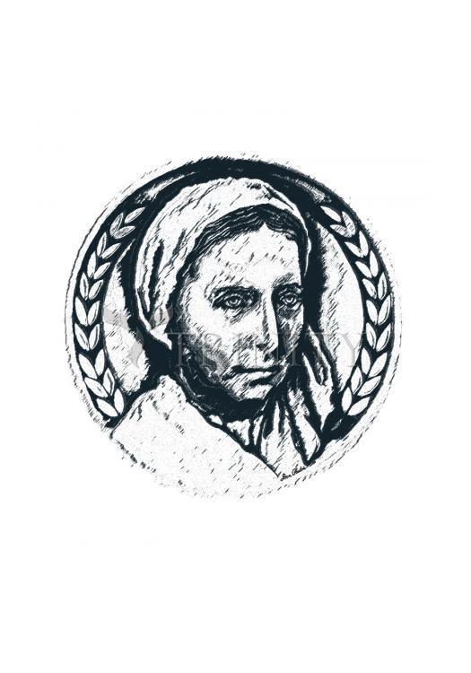 St. Bernadette of Lourdes - Pen and Ink - Holy Card by Dan Paulos - Trinity Stores