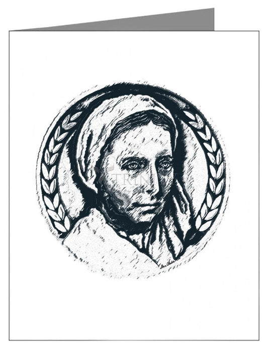 St. Bernadette of Lourdes - Pen and Ink - Note Card by Dan Paulos - Trinity Stores
